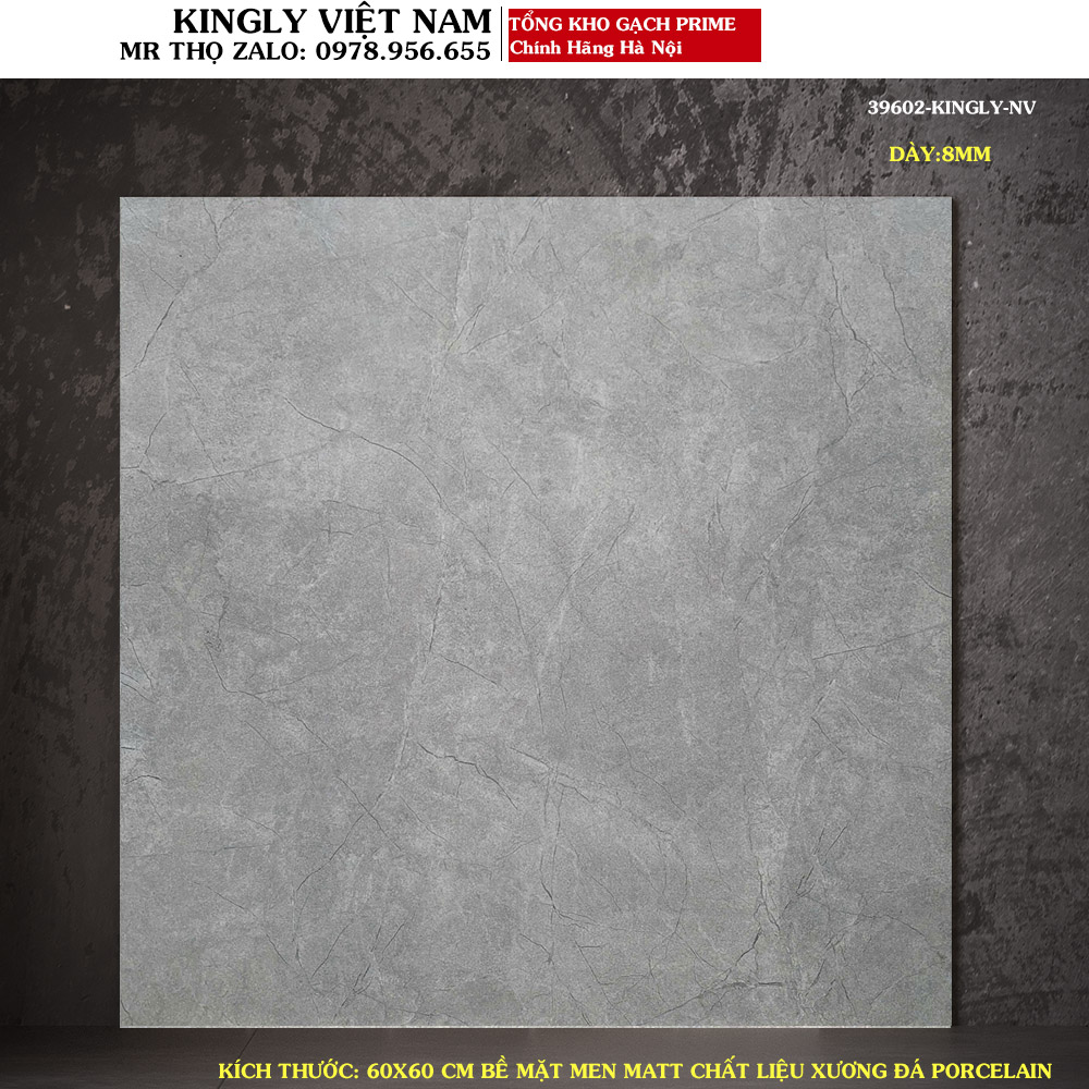 Gạch lát nền vân xi măng Prime 60x60 39602 Loại A1